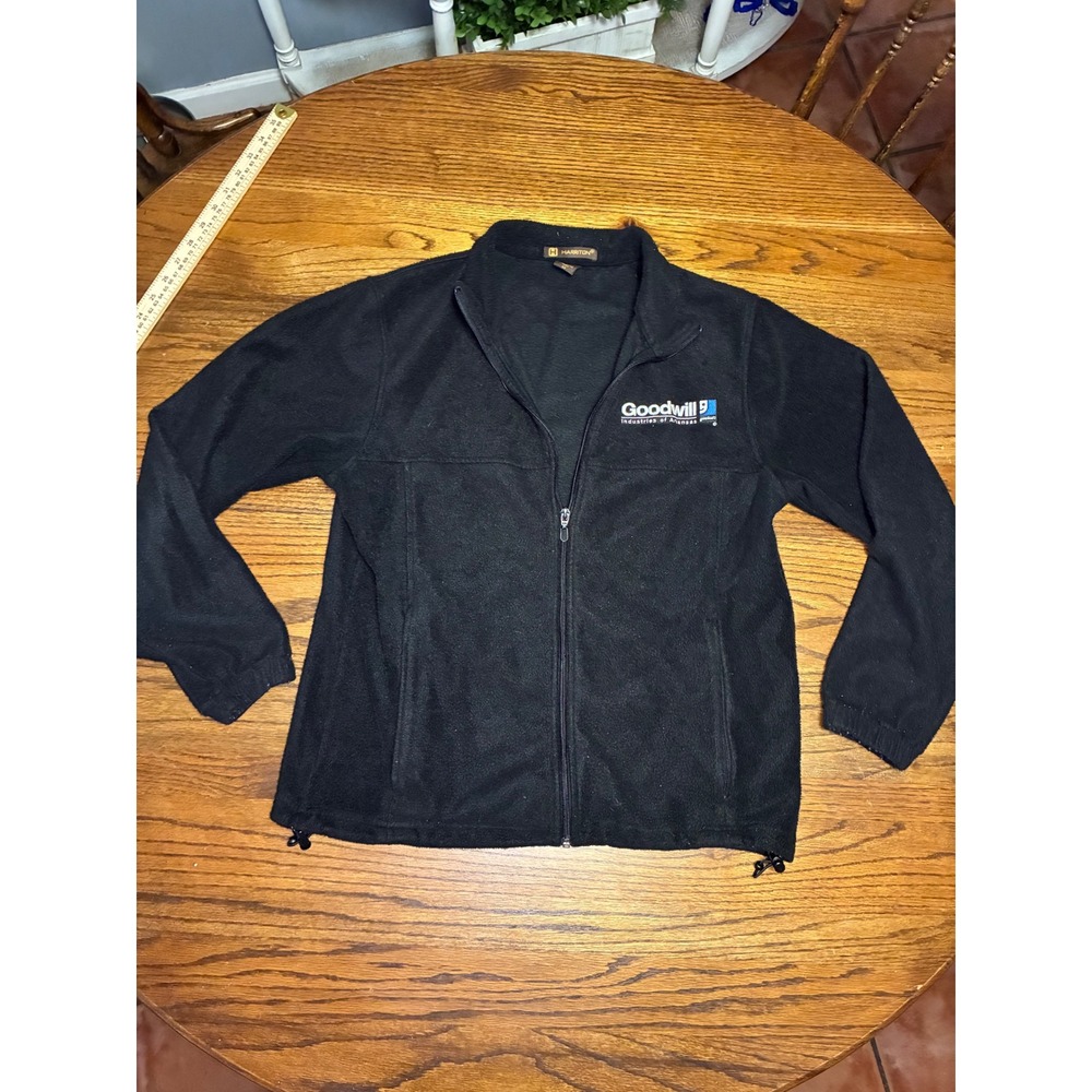 Harriton Mens Black Full Zip Fleece Jacket Small Goodwill‎ Industries Arkansas